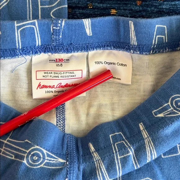 Hanna Andersson Blue Airplane, rocket, race car organic cotton Pajama Set - Picture 3 of 9